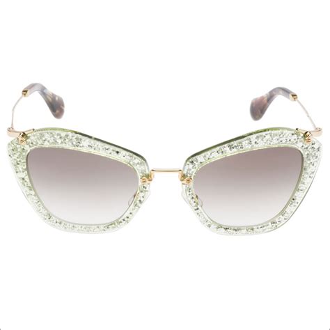 fake miu miu glitter sunglasses|Miu Miu Sunglasses for Women .